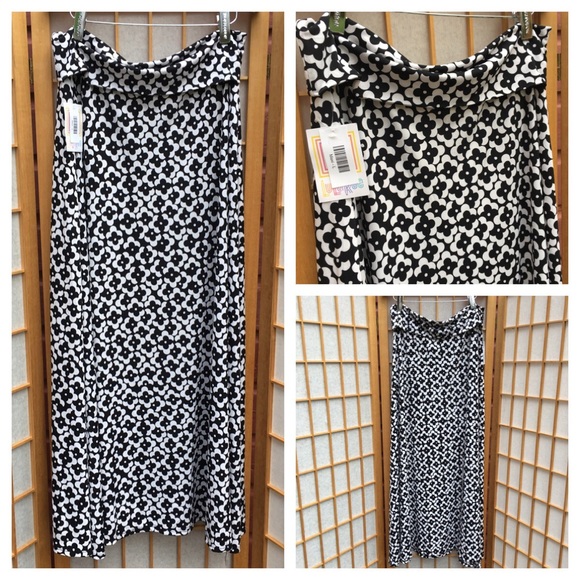 LuLaRoe Dresses & Skirts - NWT LuLaRoe Black & White Stretch Maxi Skirt SZ L